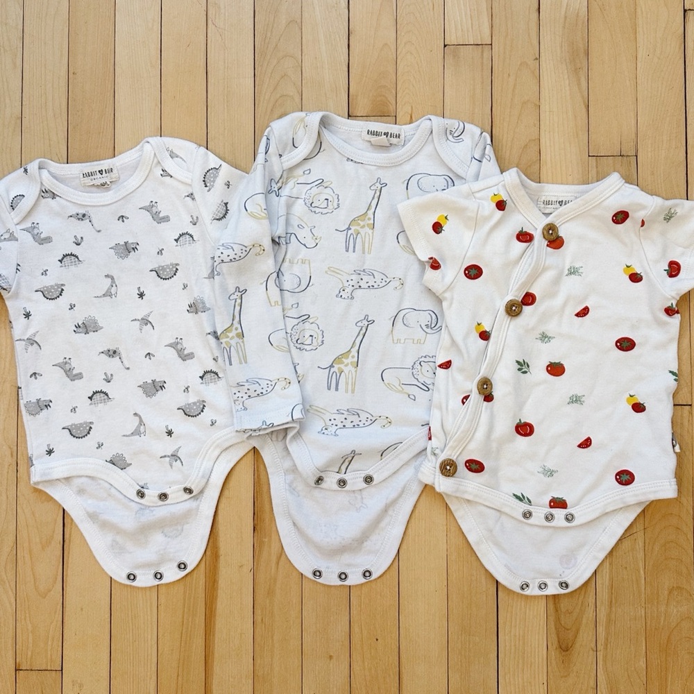 Rabbit + Bear Organic Baby Onesies